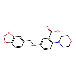 2-Morpholino-5-(piperonylamino)benzoic acid structure