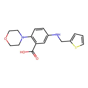 2-(4-Morpholinyl)-5-[(2-thienylmethyl)amino]benzoic acid structure
