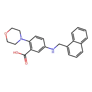 2-(4-Morpholinyl)-5-[(1-naphthylmethyl)amino]benzoic acid structure