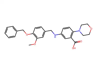 5-{[4-(Benzyloxy)-3-methoxybenzyl]amino}-2-(morpholin-4-yl)benzoic acid structure