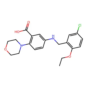 5-[(5-Chloro-2-ethoxybenzyl)amino]-2-(morpholin-4-yl)benzoic acid structure