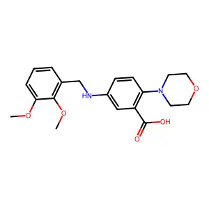 5-[(2,3-Dimethoxybenzyl)amino]-2-(4-morpholinyl)benzoic acid structure