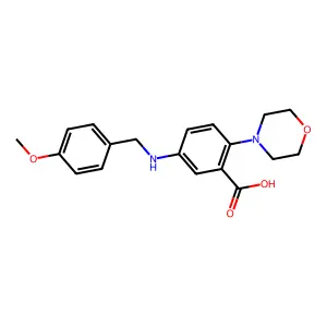 5-[(4-Methoxybenzyl)amino]-2-(morpholin-4-yl)benzoic acid structure