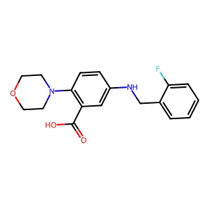 5-[(2-Fluorobenzyl)amino]-2-(morpholin-4-yl)benzoic acid structure