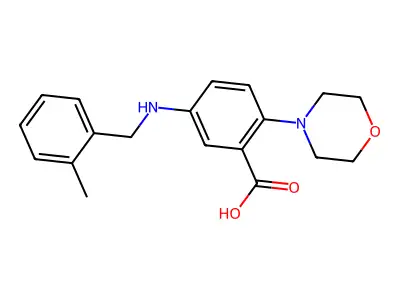 5-[(2-Methylphenyl)methylamino]-2-morpholin-4-ylbenzoic acid structure