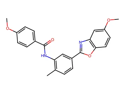 4-methoxy-N-[5-(5-methoxy-1,3-benzoxazol-2-yl)-2-methylphenyl]benzamide structure