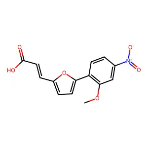 3-[5-(2-methoxy-4-nitro-phenyl)-2-furyl]prop-2-enoic Acid structure