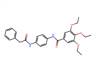 3,4,5-triethoxy-N-[4-[(2-phenylacetyl)amino]phenyl]benzamide structure