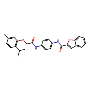 N-[4-[[2-(5-methyl-2-propan-2-ylphenoxy)acetyl]amino]phenyl]-1-benzofuran-2-carboxamide structure