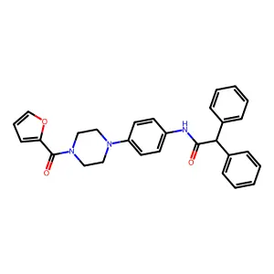 N-{4-[4-(2-furoyl)-1-piperazinyl]phenyl}-2,2-diphenylacetamide structure
