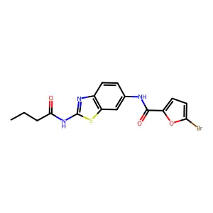 5-bromo-N-[2-(butanoylamino)-1,3-benzothiazol-6-yl]furan-2-carboxamide structure