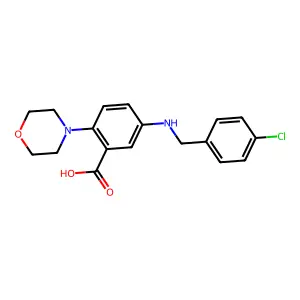 5-[(4-Chlorobenzyl)amino]-2-(4-morpholinyl)benzoic acid structure