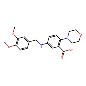 5-[(3,4-Dimethoxybenzyl)amino]-2-(4-morpholinyl)benzoic acid structure