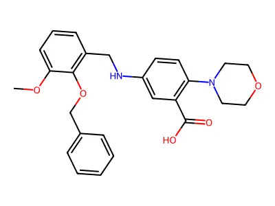 5-{[2-(Benzyloxy)-3-methoxybenzyl]amino}-2-(morpholin-4-yl)benzoic acid structure