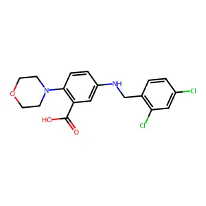 5-[(2,4-Dichlorobenzyl)amino]-2-(4-morpholinyl)benzoic acid structure