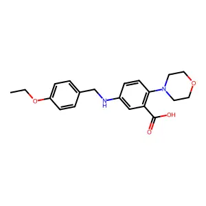5-[(4-Ethoxybenzyl)amino]-2-(morpholin-4-yl)benzoic acid structure