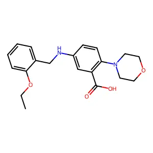 5-[(2-Ethoxybenzyl)amino]-2-(4-morpholinyl)benzoic acid structure