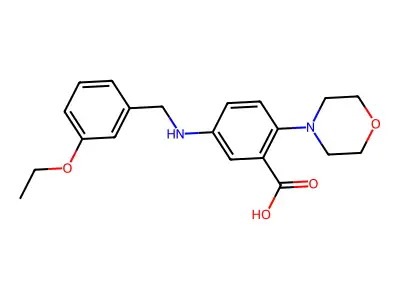 5-[(3-Ethoxybenzyl)amino]-2-(morpholin-4-yl)benzoic acid structure