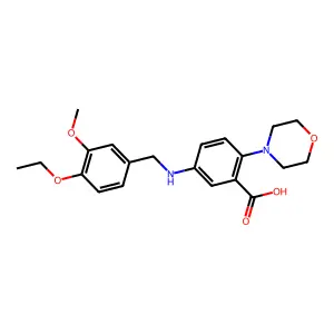 5-[(4-Ethoxy-3-methoxybenzyl)amino]-2-(4-morpholinyl)benzoic acid structure