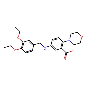 5-[(3,4-Diethoxybenzyl)amino]-2-(4-morpholinyl)benzoic acid structure