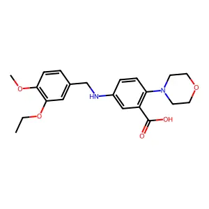 5-[(3-Ethoxy-4-methoxybenzyl)amino]-2-(4-morpholinyl)benzoic acid structure