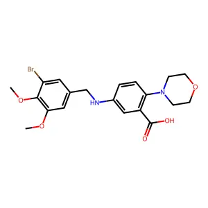 5-[(3-Bromo-4,5-dimethoxybenzyl)amino]-2-(4-morpholinyl)benzoic acid structure
