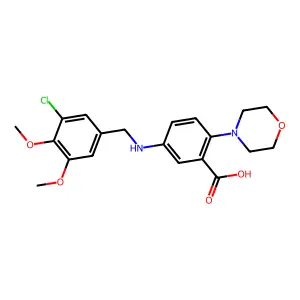 5-[(3-Chloro-4,5-dimethoxybenzyl)amino]-2-(morpholin-4-yl)benzoic acid structure