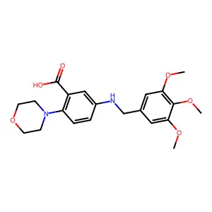 2-(4-Morpholinyl)-5-[(3,4,5-trimethoxybenzyl)amino]benzoic acid structure