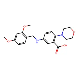 5-[(2,4-Dimethoxybenzyl)amino]-2-(4-morpholinyl)benzoic acid structure