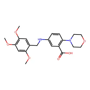 2-(4-Morpholinyl)-5-[(2,4,5-trimethoxybenzyl)amino]benzoic acid structure