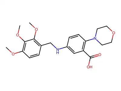 2-(4-Morpholinyl)-5-[(2,3,4-trimethoxybenzyl)amino]benzoic acid structure