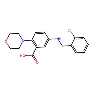 5-[(2-Chlorobenzyl)amino]-2-(4-morpholinyl)benzoic acid structure