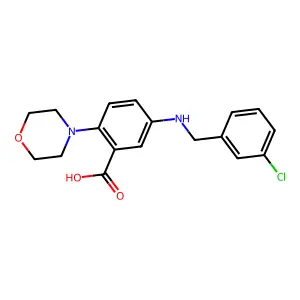 5-[(3-Chlorobenzyl)amino]-2-(4-morpholinyl)benzoic acid structure