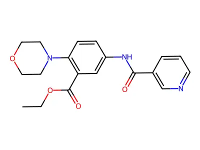 Ethyl 2-(4-morpholinyl)-5-[(3-pyridinylcarbonyl)amino]benzoate structure