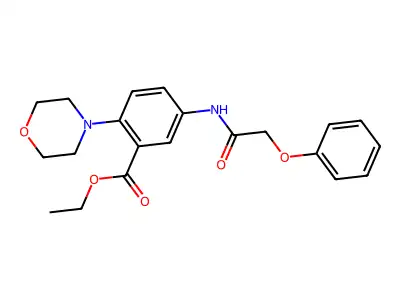 Ethyl 2-(4-morpholinyl)-5-[(phenoxyacetyl)amino]benzoate structure