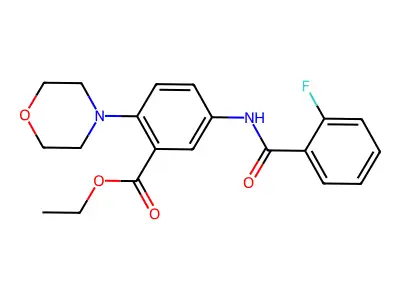 Ethyl 5-[(2-fluorobenzoyl)amino]-2-(4-morpholinyl)benzoate structure
