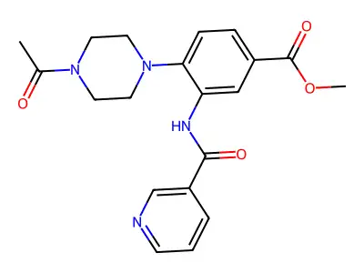 Methyl 4-(4-acetylpiperazin-1-yl)-3-(pyridine-3-carbonylamino)benzoate structure