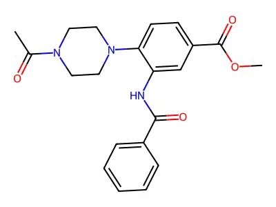 Methyl 4-(4-acetylpiperazin-1-yl)-3-benzamidobenzoate structure