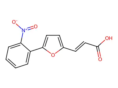 (E)-3-[5-(2-nitrophenyl)-2-furyl]prop-2-enoic acid structure