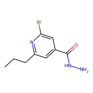 4-Pyridinecarboxylic acid, 2-bromo-6-propyl-, hydrazide structure