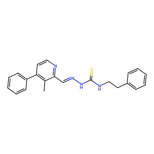 Hydrazinecarbothioamide, 2-[(3-methyl-4-phenyl-2-pyridinyl)methylene]-N-(2-phenylethyl)- structure