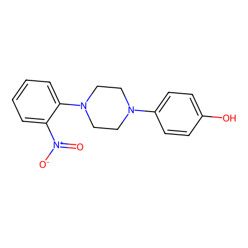 4-[4-(2-Nitrophenyl)piperazin-1-yl]phenol structure