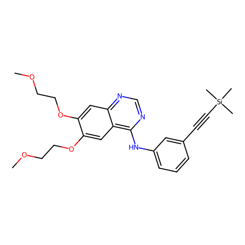 6,7-Bis(2-methoxyethoxy)-N-[3-(trimethylsilylethynyl)phenyl]-4-quinazolinamine structure