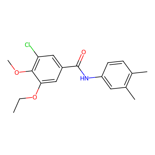 3-chloro-N-(3,4-dimethylphenyl)-5-ethoxy-4-methoxybenzamide structure