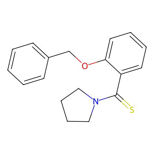 [2-(Benzyloxy)phenyl](pyrrolidin-1-yl)methanethione structure