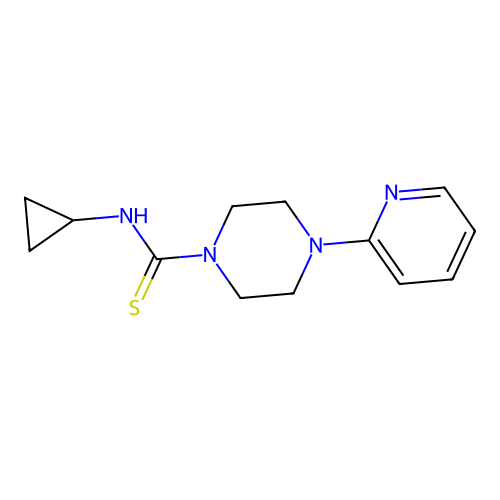 N-cyclopropyl-4-(pyridin-2-yl)piperazine-1-carbothioamide structure