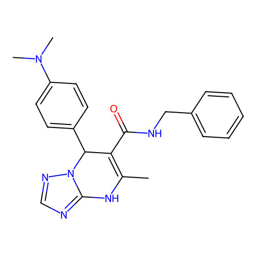 N-benzyl-7-[4-(dimethylamino)phenyl]-5-methyl-4,7-dihydro[1,2,4]triazolo[1,5-a]pyrimidine-6-carboxamide structure