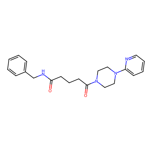N-benzyl-5-oxo-5-[4-(2-pyridyl)piperazino]pentanamide structure