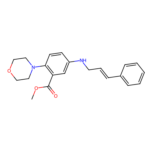 methyl 2-(morpholin-4-yl)-5-{[(2E)-3-phenylprop-2-en-1-yl]amino}benzoate structure