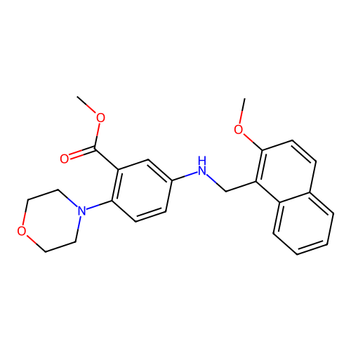 Methyl 5-{[(2-methoxynaphthalen-1-yl)methyl]amino}-2-(morpholin-4-yl)benzoate structure